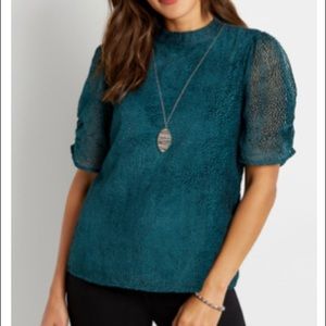 Maurice’s Burnout Mock Neck Top NWOT